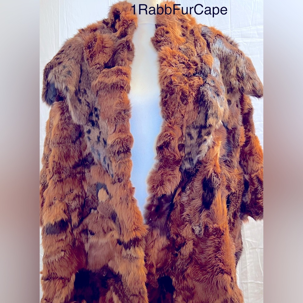 Genuine vintage Rabbit fur cape coat